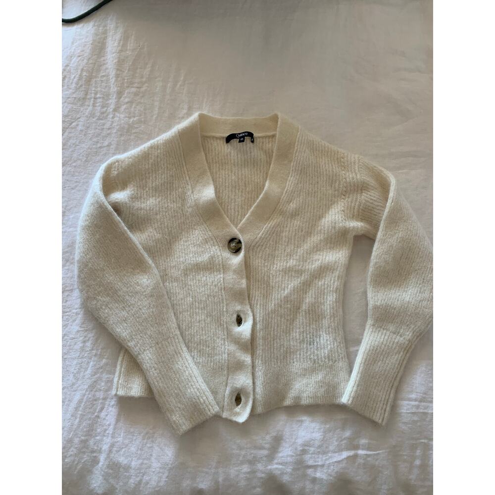 Quince Baby Alpaca cream ivory cropped  cardigan sweater girls size Medium